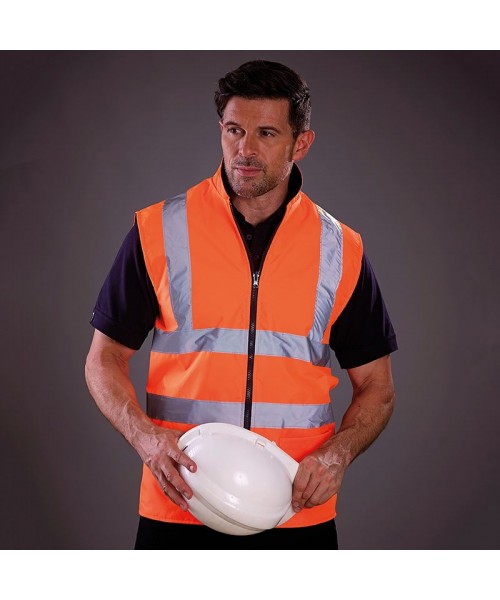 Plain Hi-vis reversible fleece bodywarmer Yoko 180 GSM